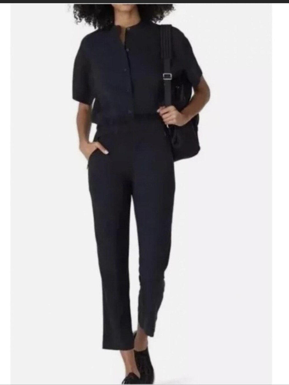 Lululemon Womens Perfectly Poised Jumpsuit Romper Black Athleisure Sporty Sz 12